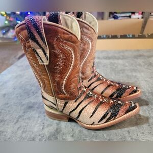 El General 1901 Brown Western Cowboy Boots kids Size 15.5 NEW WITHOUT BOX/TAGS